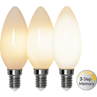 LED-Lampe E14 C35 Opaque Filament RA90 3-step memory