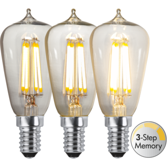 LED-Lampe E14 ST38 Clear 3-step Memory