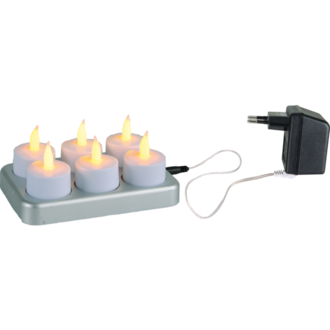 LED Teelichter 6 Set Chargeme