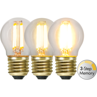 LED-Lampe E27 G45 Soft Glow 3-step memory