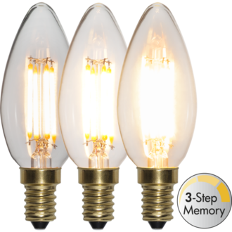 LED-Lampe E14 C35 Soft Glow 3-step memory