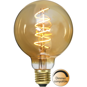 LED-Lampe E27 G95 Decoled Spiral Amber
