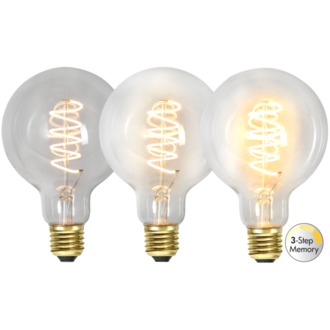 LED-Lampe E27 G95 Decoled Spiral Clear 3-step memory