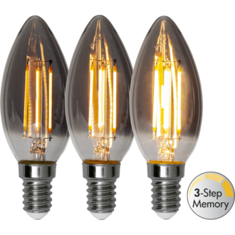 LED-Lampe E14 C37 Soft Glow Smoke 3-step memory