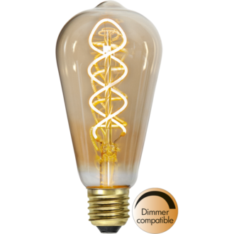 LED-Lampe E27 ST64 Decoled Spiral Amber