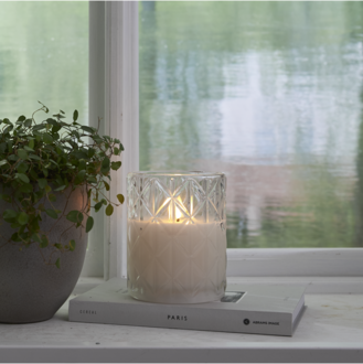 LED Stumpenkerze Flamme Romb