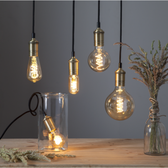 LED-Lampe E27 ST64 Decoled Spiral Amber