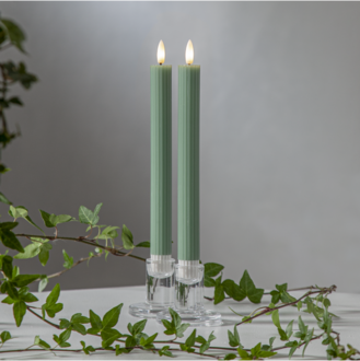 LED Leuchterkerze 2er Set Flamme Stripe