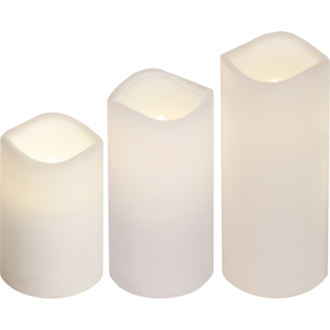 LED Stumpenkerzen 3er Set Paul