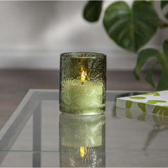LED Stumpenkerze Flamme Leaf