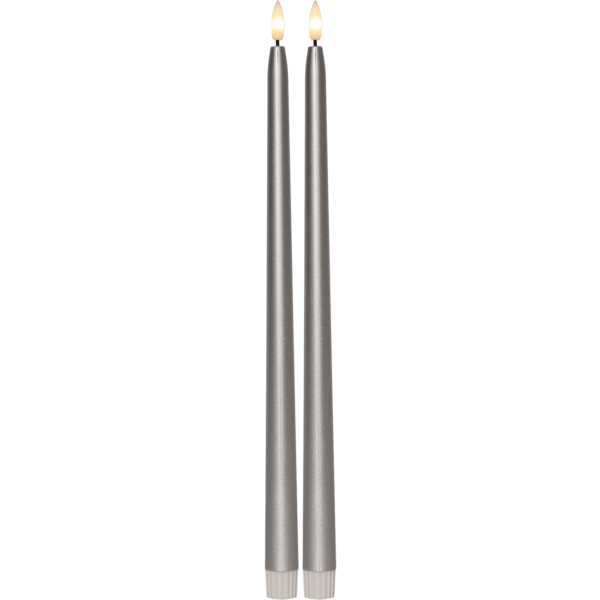 LED Leuchterkerze 2er Set Flamme Metal