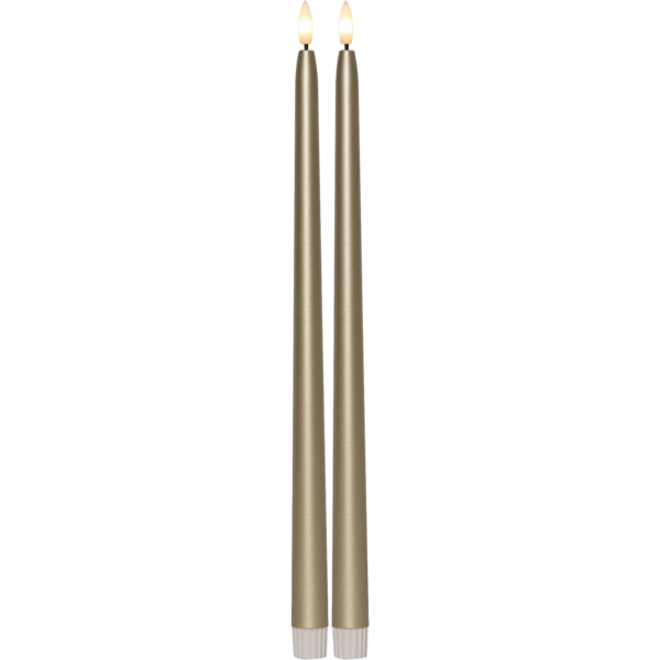 LED Leuchterkerze 2er Set Flamme Metal