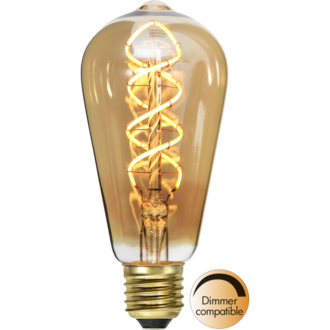 LED-Lampe E27 ST64 Decoled Spiral Amber