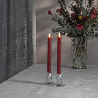 LED Leuchterkerze 2er Set Flamme