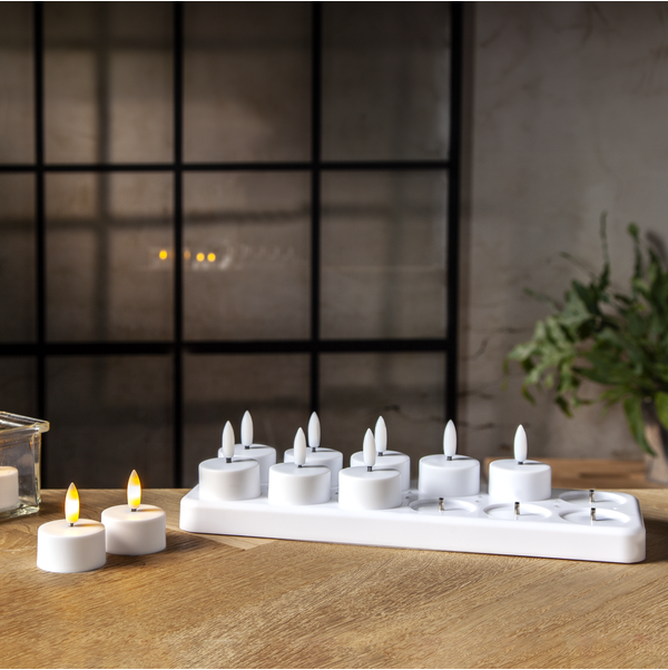 LED Teelicht 12 set Flamme Charge