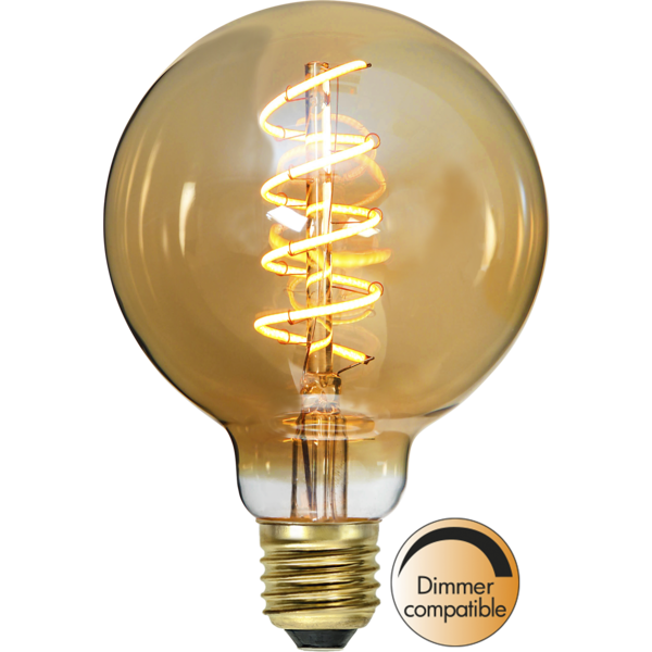 LED-Lampe E27 G95 Decoled Spiral Amber