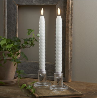 LED Leuchterkerze 2er Set Flamme Swirl