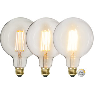 LED-Lampe E27 G125 Soft Glow 3-step memory
