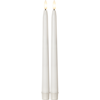 LED Leuchterkerze 2er Set Flamme Slim Outdoor