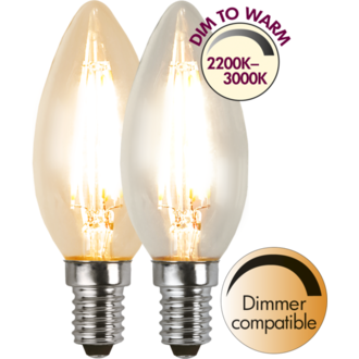 LED-Lampe E14 C35 Dim To Warm