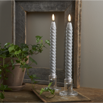 LED Leuchterkerze 2er Set Flamme Swirl