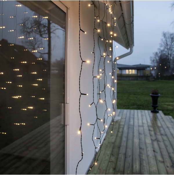 Lichtervorhang Crispy Ice White