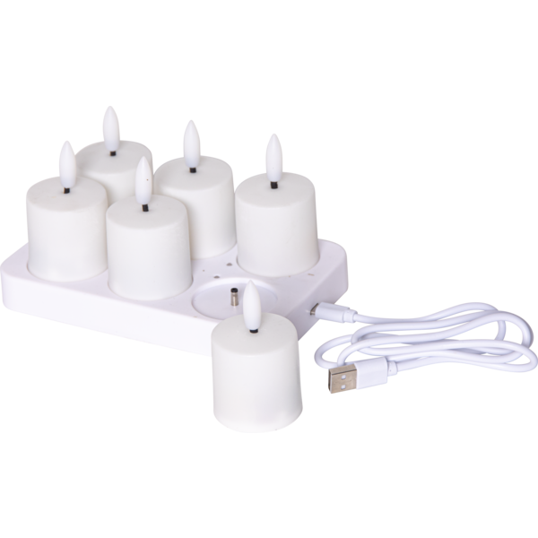 LED Kerze 6er Set Flamme Charge