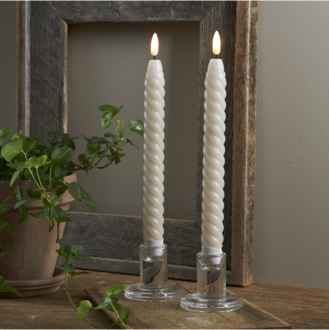 LED Leuchterkerze 2er Set Flamme Swirl