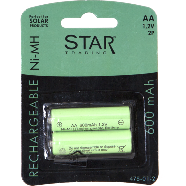 Aufladbare Batterie AA 1,2V 600mAh Ni-MH 2 p