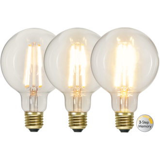 LED-Lampe E27 G95 Soft Glow 3-step memory