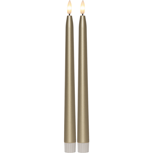 LED Leuchterkerze 2er Set Flamme Metal
