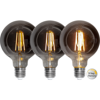 LED-Lampe E27 G95 Soft Glow Smoke 3-step memory