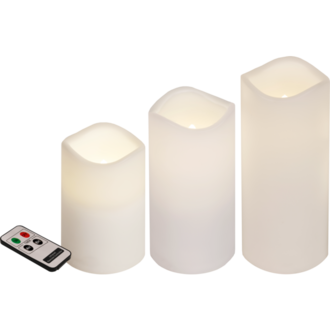 LED Stumpenkerzen 3er Set Paul