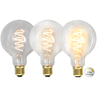 LED-Lampe E27 G95 Decoled Spiral Clear 3-step