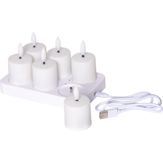 LED Kerze 6er Set Flamme Charge