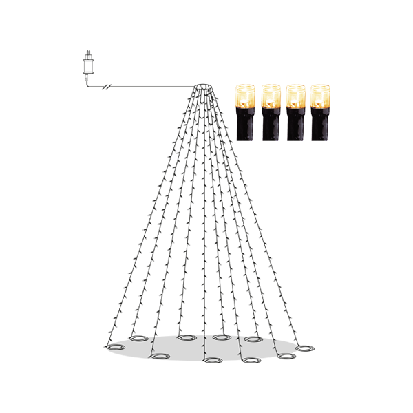 Fahnenmast-Lichter Shiny Warm White