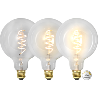 LED-Lampe E27 G125 Decoled Spiral Clear 3-step