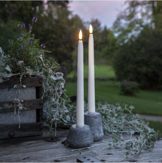LED Leuchterkerze 2er Set Flamme Slim Outdoor