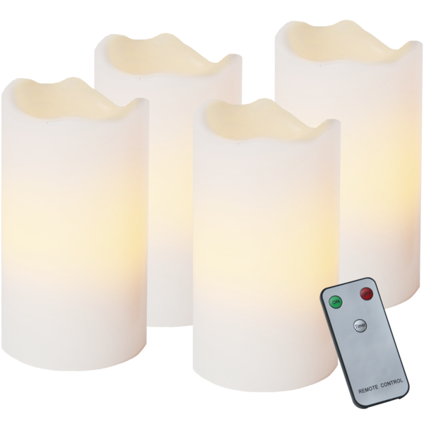 LED Stumpenkerzen 4er Set Advent