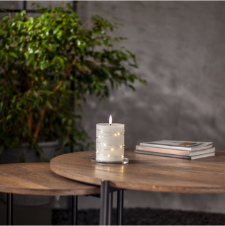 LED Stumpenkerze Flamme Dew