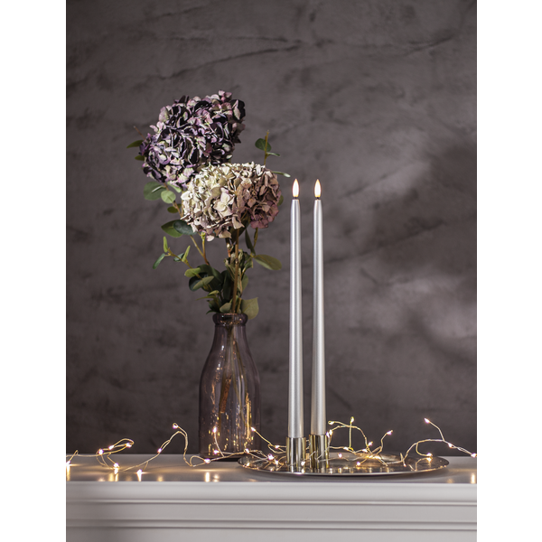 LED Leuchterkerze 2er Set Flamme Metal