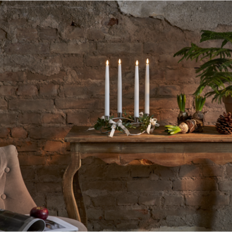 LED Leuchterkerze 4er Set Flamme Slim