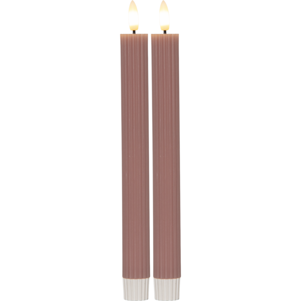 LED Leuchterkerze 2er Set Flamme Stripe