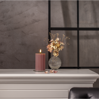 LED Stumpenkerze Flamme Stripe