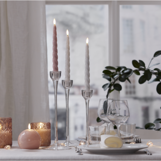 LED Leuchterkerze 2er Set Flamme Shine