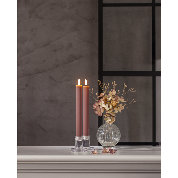 LED Leuchterkerze 2er Set Flamme Stripe