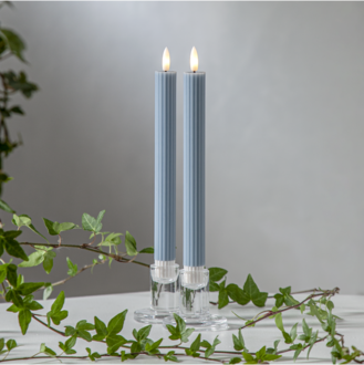 LED Leuchterkerze 2er Set Flamme Stripe
