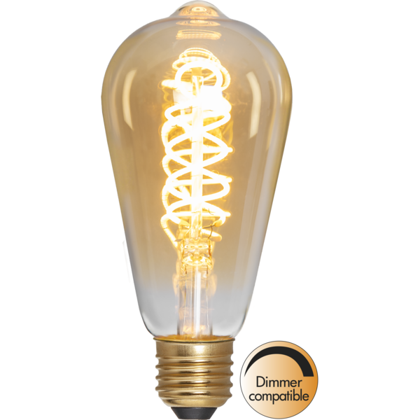 LED-Lampe E27 ST64 Decoled Spiral Amber