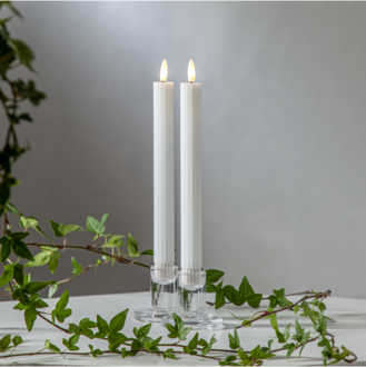 LED Leuchterkerze 2er Set Flamme Stripe