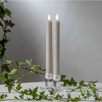 LED Leuchterkerze 2er Set Flamme Stripe